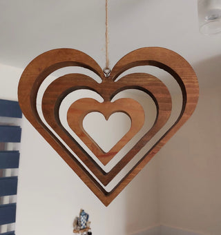 Wooden Hearts Decoration