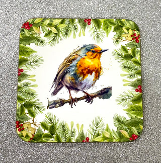 Christmas Robin coasters