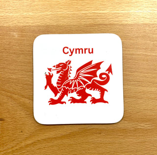 Welsh dragon personalised coaster