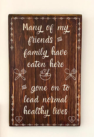 wooden kitchen sign