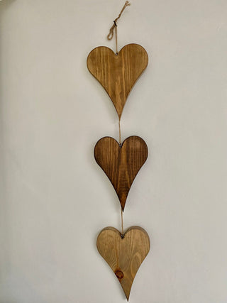 Hanging Wooden Hearts Mobile