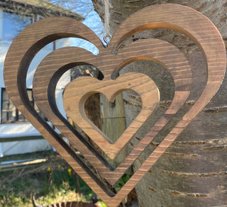 Wooden Hearts Decoration